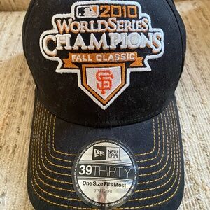 New With Stickers 2010   New Era San Francisco Giants World Series Baseball Cap